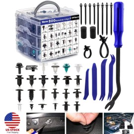 Unbranded 1000Pcs Car Retainer Clips Fasteners Push Trim Clips Pin Rivet with Blue Remover
