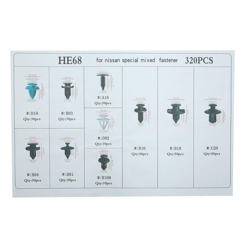 Car Retainer Kit, Automotive Push Retainers Plastic Rivet Most Popular