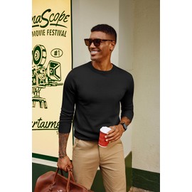 PJ PAUL JONES Mens Pullover Sweater Crewneck Knit Sweatshirt Basic Stylish Casual Fall Pull Over Sweaters Mens Sweater for Mens Sweatshirt Black M