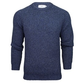 Xact Men's Tuck Rib Crew Neck Jumper, Soft Feel, Raglan Sleeves (Denim Marl) XL