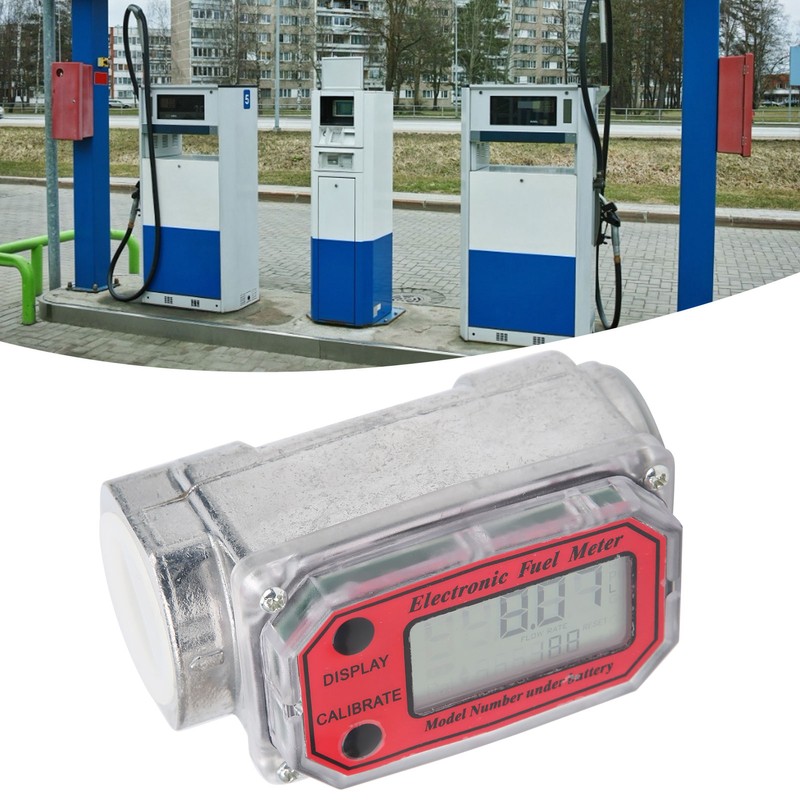 Digital Fuel Flow Gauge Flowmeter for Diesel Kerosene Chemicals Gasoline