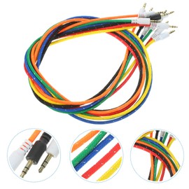 SUPVOX 5pcs Male to Male Audio Cable Durable Stereo Aux Cord for Car Phone Tablet and Speakers High Fidelity Sound Impact Resistant Black Green Orange and Red