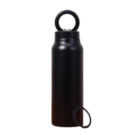 Elqubkan Insulated Stainless Steel Water Bottle with Magnetic Phone Holder for Outdoor Sports, Double Layer Vacuum Flask, Black