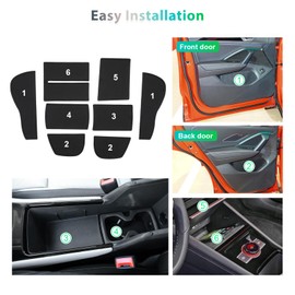 GAFAT Compatible with VW Tiguan 3 2024 2025 Non-Slip Mats, Ti-guan III from 2024 - Rubber Mats Non-Slip Centre Console Cup Holder Door Seam Mats, Ti-guan 3 Accessories (Black)