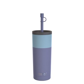 asobu Sippy Double Wall Stainless Steel Tumbler with Silicone Flexible Straw, 20 Ounces (Pastel Purple)