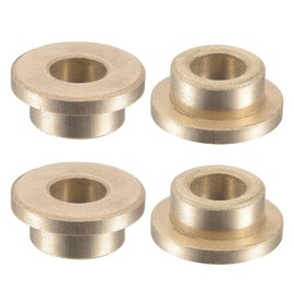 sourcing map Flange Sleeve Bearings 6mm Bore 10mm OD 6mm Length 14mm Flange Dia 2mm Flange Thickness Sintered Bronze Self-Lubricating Bushing 4pcs