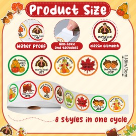 Geyoga 1000 Pcs Fall Christian Stickers Religious Autumn Stickers Faith Fall Market Sticker for Kids Water Bottles Scrapbook Sunday School Party Favor, 8 Styles