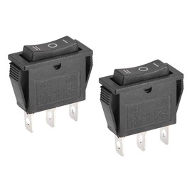 uxcell SPDT Boat Rocker Switch Black Toggle Switch for Boat Marine 3 Pins ON/Off/ON AC 250V/15A 125V/20A 2pcs