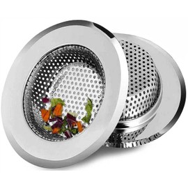 Coolcho 2PCS Sink Strainers for Kitchen Sink – Never Rust Stainless Steel - Sink Drain Strainer - 4.5" Large Kitchen Sink Drain Basket Food Catcher - Durable Drain Protector Garbage Disposal