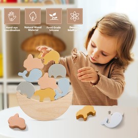 Youuys Baby Stacking Montessori Toys for Toddlers Balance Silicone Stacking Block Toys for Fine Motor Skills for Boys Girls Gifts