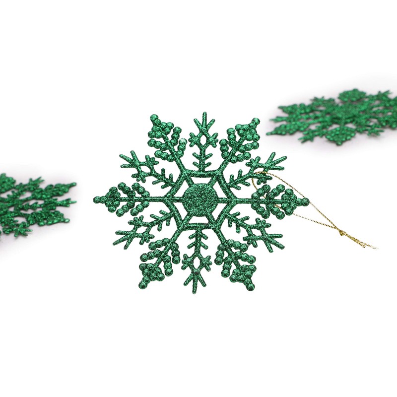 Christmas Concepts® Pack of 12-10cm Glitter Snowflake Hanging Decorations -