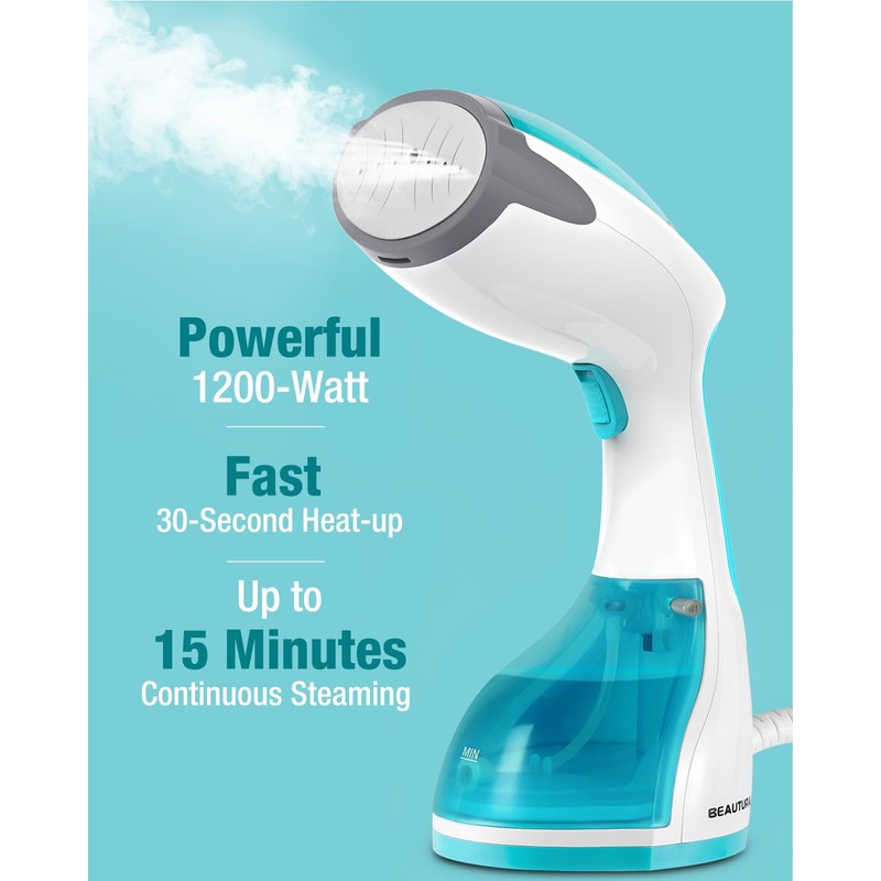 BEAUTURAL Steamer for Clothes, Portable Handheld Garment Fabric Wrinkles Remover,