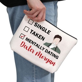PYOUL TV Show Inspired Gift Single Taken Mentally Dating D Morgan Makeup Bag Crime Horror Fans Cosmetic Bag (Dating D Morgan Bag)
