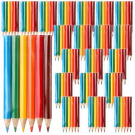 Cholemy 20 Sets Mini Colored Pencils 3.5 Inch Portable Short Fat Color Pencil Bulk Coloring Pencils Pre Sharpened Drawing Colored Pencil for Kids Children Painting Classroom, 6 Assorted Colors