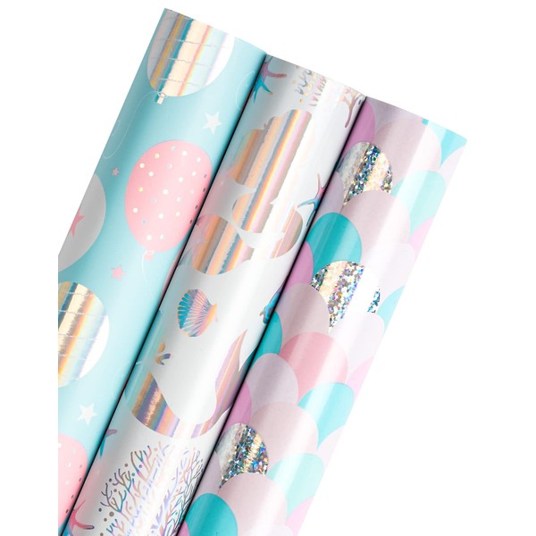 WRAPAHOLIC Mermaid Wrapping Paper Roll - Mini Roll - 3