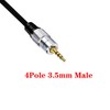 3.5mm Stereo Jack Headphone Y Splitter Cable,4Poles 3.5mm Male To