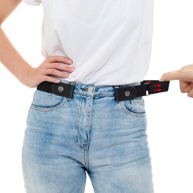 BELTROAD Black No Buckle Mens Blet Elastic Mens Belt Invisible Pant Waist Tightener Stretch Jeans Belt