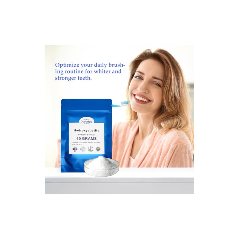 Nano Hydroxyapatite Powder for DIY Toothpaste, Teeth Whitening Repair Tooth