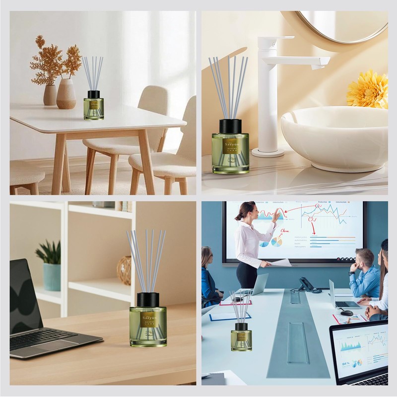 130PCS Reed Diffuser Sticks -10Inch Grey Natural Reed Diffuser,Essential Oil