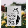 YmeerGifts Memorial Day Garden Flag - Outdoor Gravesite Feather Saying