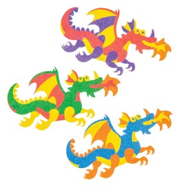 Baker Ross AW569 Dragon Sand Art Kit with Magnets (Pack of 6) Craft Kits for Kids