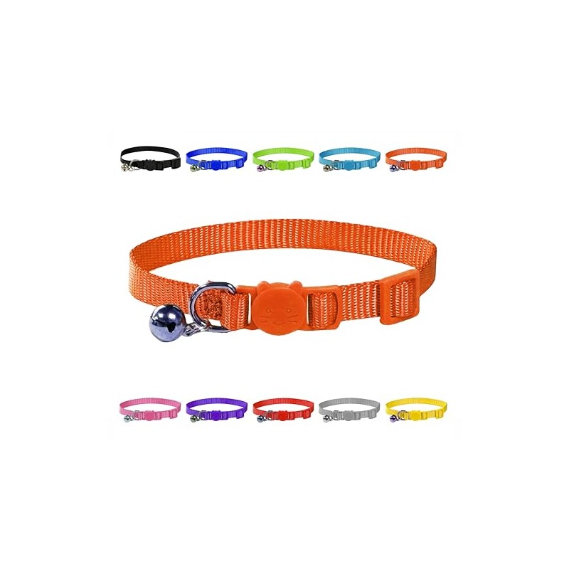 Vibrant Soft Nylon Kitten/Cat Collar with Bell and Safety Release