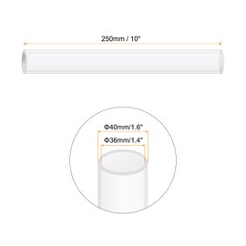 Rebower 10" Clear Plastic Rigid Pipe 36mm x 40mm(1.4" x 1.6") Acrylic Tube Round Polycarbonate Tubing, [for Plumbing, Hydraulics, Aquarium, DIY]