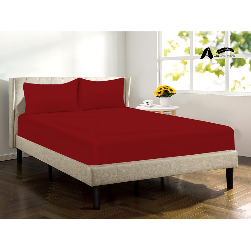 A ATH COLLECTION Egyptian Cotton Fitted Sheet 25 CM Extra