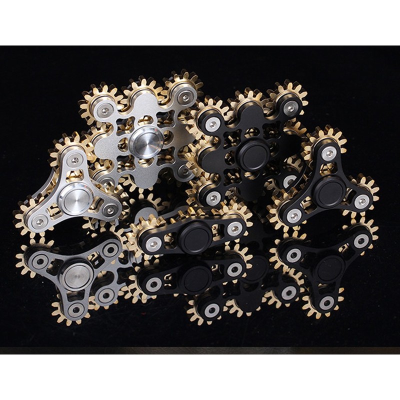 Bitopbi Pure Brass Fidget Spinner Gears Linkage Fidget Gyro Toy