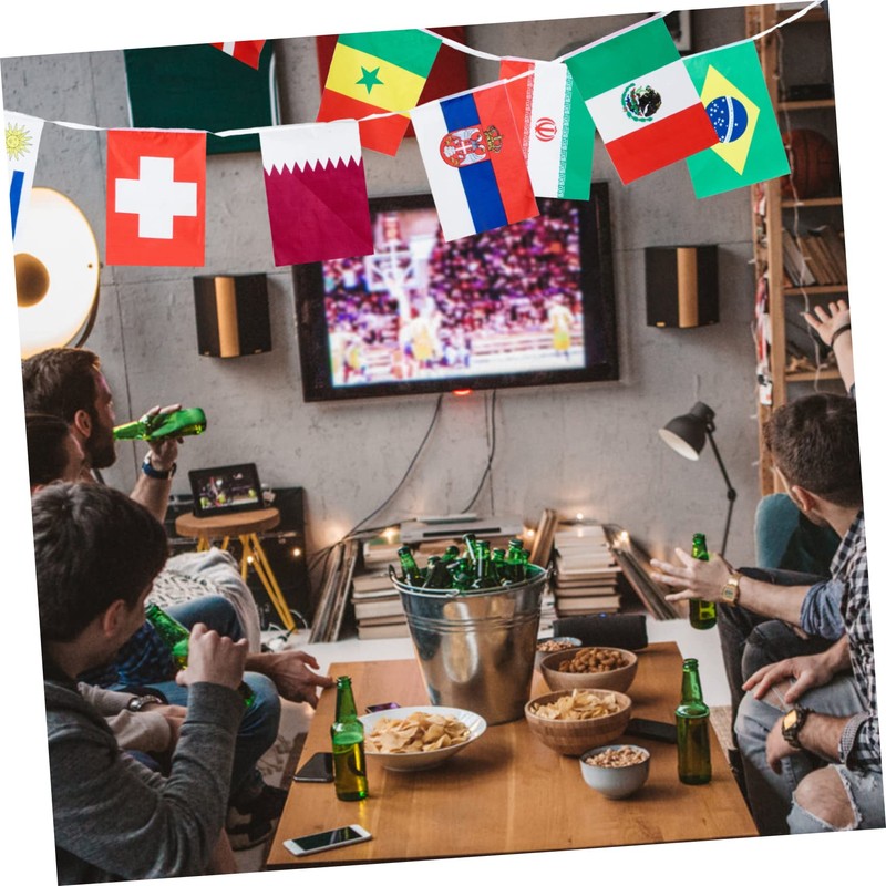 Kisangel 3pcs 32 String International Flags 32 Countries String Flags