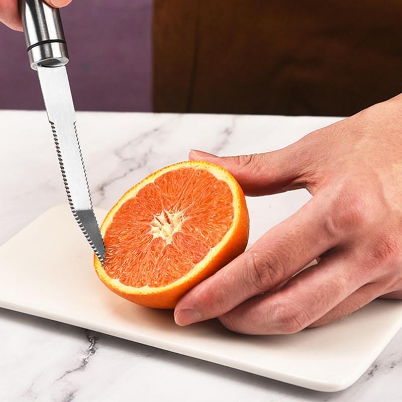 One Piece Stainless Steel Citrus Peeler, Rust Proof Curved Serrated
