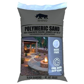 Rhino Power Bond Plus - Polymeric Sand for Pavers and Stone Joints up to a Maximum of 2 inches. (50 Pound Bag, Black Diamond)
