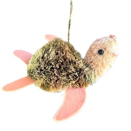 Essential Brands Sea Turtle Ornament Set 3 Bristle Bottle Brush 4.5 " Christmas Animals Essential