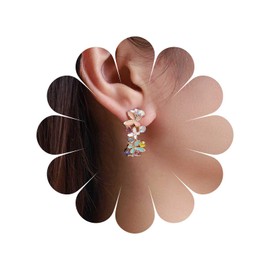 Inateannal Boho Colourful Crystal Butterfly Earrings Enamel Butterfly Drop Earrings Vintage Rainbow Rhinestone Earrings Small Butterfly Stud Earrings Jewellery for Women and Girls, Zinc, No Gemstone