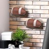 MyGift Wall Mount Football Display Rack, Rustic Wood and Industrial