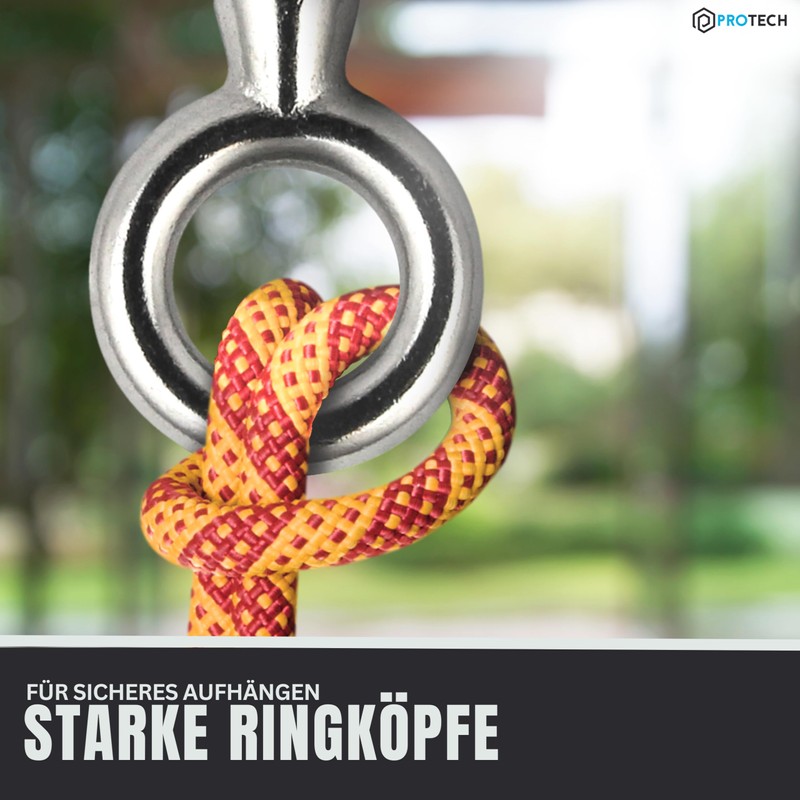 PROTECH Pack of 5 Eye Bolts with Wood Thread 6