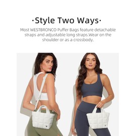 WESTBRONCO Small Puffer Bag Quilted Crossbody Bags for Women Puffy Purse Nylon Shoulder Handbag with Adjustable Strap