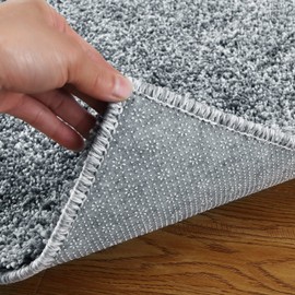 Fashionwu Soft Shaggy Rug for Living Room Plush Shag Rugs for Bedroom Dorm Room Office Anti-Slip Fuzzy Rugs for Dining Room Decor Floor Carpet, Grey, 2 x 8