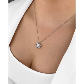 DANIEL CLIFFORD® Cassandra Women's Necklace 925 Sterling Silver I Crystal Pendant White (Chain Length: 45 cm) - Gift for Her, Cubic Zirconia, Cubic Zirconia