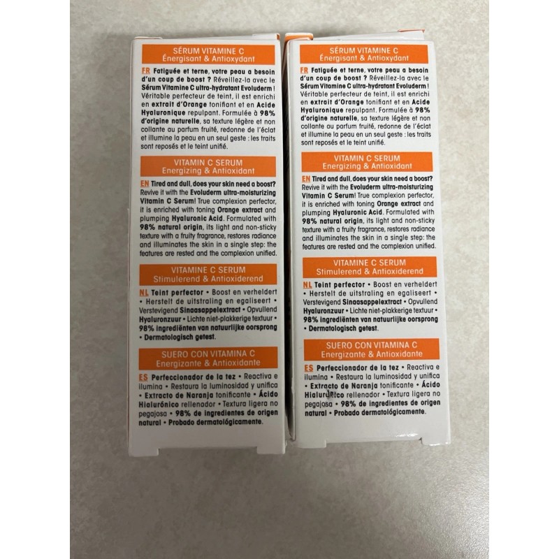 Evoluderm Lot 2-Evoluderm Vitamin C Serum Orange Extract & Hyaluronic