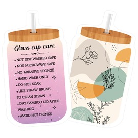 200 Pieces Tumbler Care Instructions Cards Cup Mug Care Instructions 3.5 x 2 Inch Packaging Customer Direction Card for Tumbler, Cup, Mug Small Business Online Shop Owner (Stylish Style)