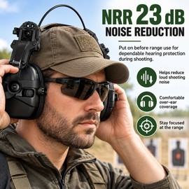 Electronic Noise-Reduction Earmuffs for Shooting – Hearing Protection Headphones for Hunting, Range & Outdoor Use