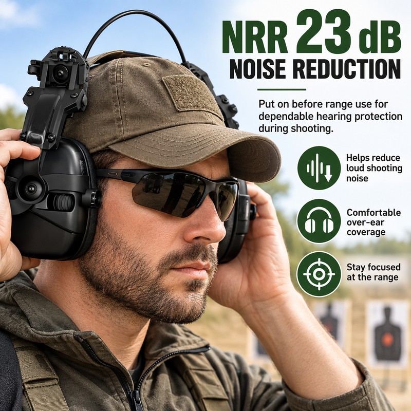 Electronic Noise-Reduction Earmuffs for Shooting – Hearing Protection Headphones for