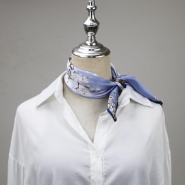 ZhaoCo 100% Natural Mulberry Silk Scarf, 53 x 53 cm Silk Scarf Graphic Print Small Soft Square Silk Scarf for Women, Ss53-032a