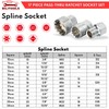 BILITOOLS 17-Piece Pass Through Socket Set, 3/8" & 1/2" Drive
