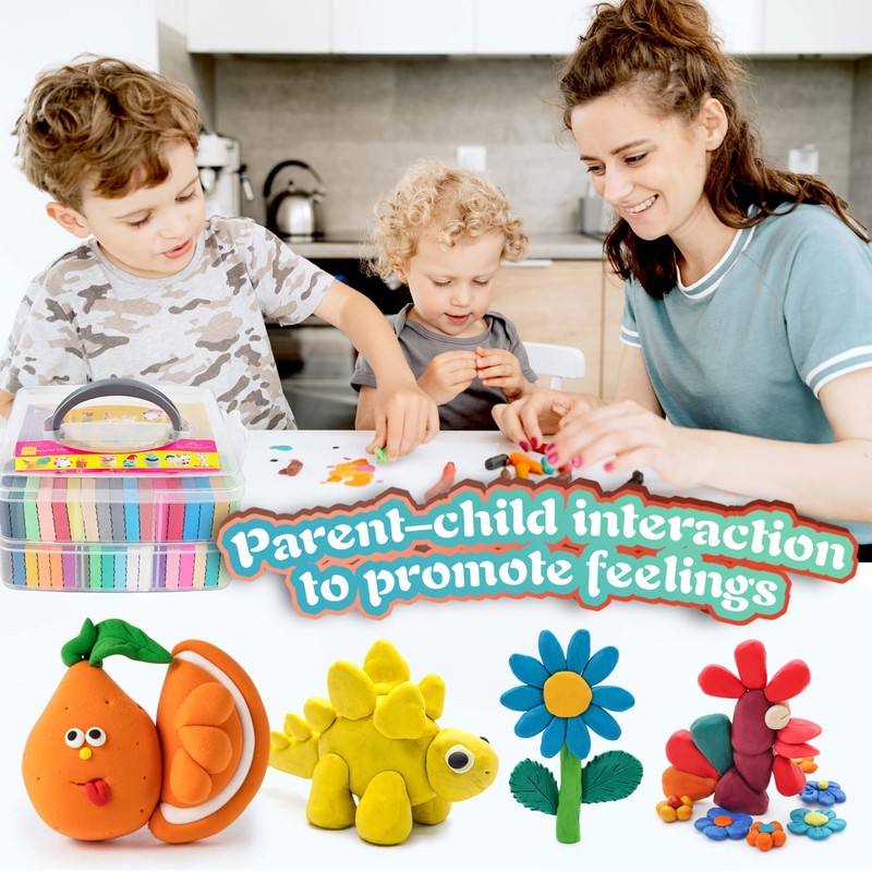 CyAJM Polymer Clay Kits 50 Colors,Modeling Clay for Kids DIY