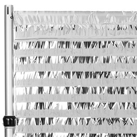 CV Linen Fringe Sequin Drape - 10 ft x 52' | Backdrop panel | Silver | 1 Pc.