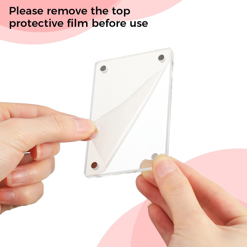 12 Piece Acrylic Fridge Magnetic Frame， Mini Double Sided Refrigerator