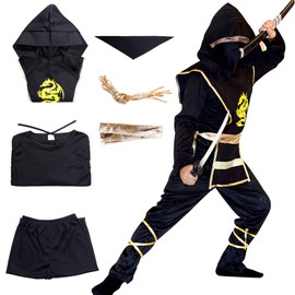 Formemory Cosplay, Halloween, Ninja, Costume, Samurai, Shinobi, Children, Boys, Costume, Party, Event, Christmas, Ninja, Cultural Festival, School Festival, Performance Clothes (M)