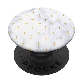 WHITE GOLD MARBLE PHONE GRIP - PRETTY TRENDY - GOLD TWINKLES